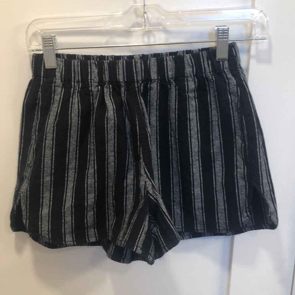 Brandy Melville black and white stripped shorts